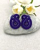 kolczyki soutache Mila kolczyki sutasz sztyfty małe fioletowe z kulkami ametystu 2