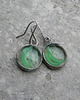kolczyki wire wrapping Zielone płomienie - kolczyki 2