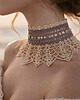chokery Koronkowy choker beż & crem 1
