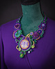 kolie Naszyjnik Soutache z fioletową ważką 4