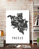 plakaty Mapa - POZNAŃ plakat czarno biały 4