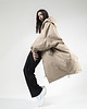 płaszcze damskie Płaszcz longline hoodie oversize mocca 1