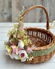 koszyki wielkanocne Wielkanocny koszyczek na święconkę, koszyczek z ceramicznymi kurkami 3