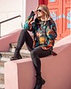 bluza z kapturem damska Bluza oversize Nina wzór malarski 1