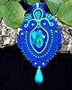 wisiory Azuro zielono niebieski wisior sutasz z kryształkiem 3