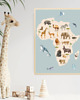 obrazy i plakaty PLAKAT do pokoju dziecka, mapa zwierzęta Afryki, safari ilustracja 8