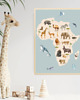 obrazy i plakaty do pokoju dziecięcego PLAKAT do pokoju dziecka, mapa zwierzęta Afryki, safari ilustracja 8