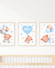 obrazy i plakaty do pokoju dziecięcego PLAKATY POKOJ DZIECKA personalizowane miś niebieski beżowy 1