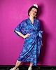 sukienki midi damskie KIMONO turkus / szlafrok / kopertowa sukienka, autorski wzór 100% wiskoza 2