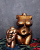 figurki i rzeźby Duża kobieta w metalicznym złocie ognistym, 14 cm, rzeźba z gipsu 8