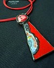wisiory Koral i ręcznie malowana ceramika w surrealistycznym wisiorku handmade prezent 8