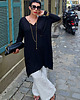 tuniki damskie Tunika oversize V czarna 1