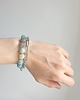 bransoletki z kamieni naturalnych Bransoletka RAW z grubym łańcuchem, akwamaryn, amazonit, labradoryt, phrenit 8