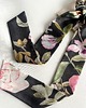 gumki do włosów Scrunchie Grey Flores z odwiązywaną szarfą 87 cm 2