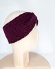 opaski do włosów Ciemno fioletowa opaska merino twist na jesień 5