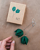 kolczyki - inne Wyraziste duże kolczyki origami TULIPANY premium butelkowa zieleń 9