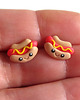 kolczyki z masy plastycznej Śmieszne Kolczyki Hot Dog Fast Food Kawaii 2