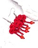 kolczyki soutache Kolczyki sutasz czerwone z koralikami 1