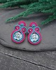 kolczyki soutache Kolczyki sutasz morsko różowe sztyfty małe codzienne z kwiatami Madda 2