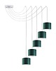 lampy wiszące Duży 5-płomienny żyrandol do salonu z abażurami WAIKIKI W5 3