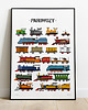 obrazy i plakaty do pokoju dziecięcego Zestaw plakatów z pociągami - 3 druki  50x70cm w jednej cenie 3