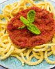 zabawki - inne Szydełkowe spaghetti z sosem pomidorowym i bazylią 3