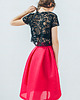 t-shirt damskie Czarny koronkowy top 3
