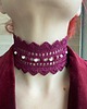 chokery Bordowy choker naszyjnik koronkowy 2