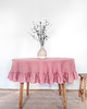 obrusy i serwetki Obrus okrągły z falbanką DUSTY PINK 3