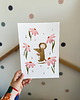 obrazy i plakaty Wiosenna Ilustracja Myszka i Kwiaty 1