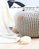 pufy do siedzenia Pufa beżowa bawełniana okrągła handmade 1