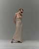sukienki midi damskie Sukienka Bow pearl beige 1