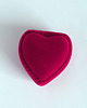 kolczyki - inne Zamszowe ozdobne pudełko - Serce czerwone 2
