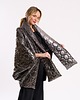 kurtki damskie Metaliczne pikowane poncho, gunmetal/antracyt, rękaw nietoperz 3