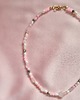 chokery Pudrowy ciapek naszyjnik choker pudrowy róż kamienie naturalne 2