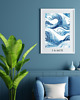 plakaty PLAKAT dekoracyjny morskie fale  morze morski niebieski 6