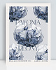 plakaty Plakat  Peonie vintage blue 2