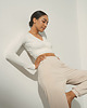 spodnie materiałowe damskie Spodnie do jogi MOONY Comfy Sweatpants - caffe latte xs/s 1
