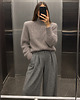 swetry damskie  Półgolf Super Kid Mohair Taupe Grey z odpinanymi poduchami 1