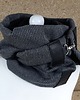 szale damskie Szal wełniany ze skórą, Unisex - Szary prążek 2