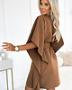 sukienki midi damskie 287-39 SOFIA Sukienka motyl z wiązaniem w pasie - cappuccino 1