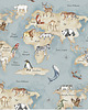 śpiwory i rożki niemowlęce Poduszka MOTYLEK "MAPA ZWIERZĄT" 40X25CM 2