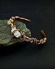 bransoletki wire wrapping Miedziana bransoleta mankietowa z cytrynem 7
