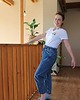 t-shirt damskie T-shirt wysokiej jakości, bawełna organiczna z wyjątkowym haftem 3
