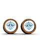 kolczyki drewniane Kolczyki drewniane - Ptaszki folk, blue - sztyfty 1