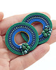 kolczyki soutache Ciemnozielone koła  2 4