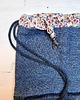 plecaki Jeansowy plecak worek UNIQUE z  kosmetyczką 5
