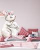naklejki ścienne do pokoju dziecka Króliczek z mamusią, konfetti   Naklejka na ścianę, naklejka ścienna 2