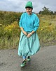 spodnie materiałowe damskie Spódnica Turquoise Bubble 4