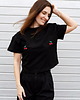 t-shirt damskie T-shirt Crop-Voila Czarny Wiśnie 4